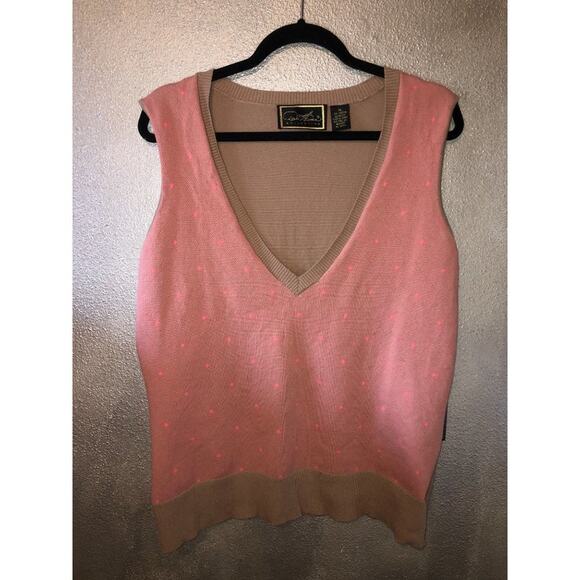 Diane Gilman Preppy Professional Office Business Academia VSCO Diamond Knit Vest - Picture 1 of 7